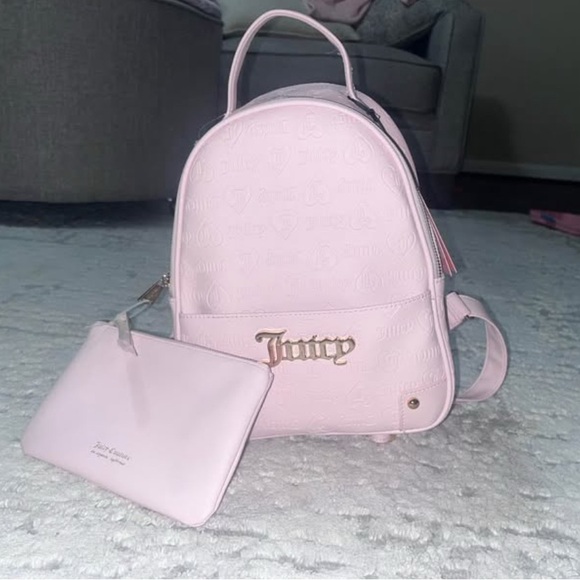 Juicy Couture Light Pink Embossed Backpack - Picture 1 of 5